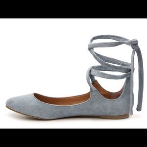 Steve Madden Bebett Blue Suede Ballet Shoes